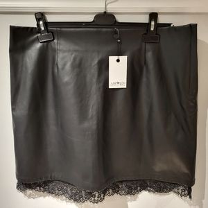 Pu Skirt Lace on Bottom